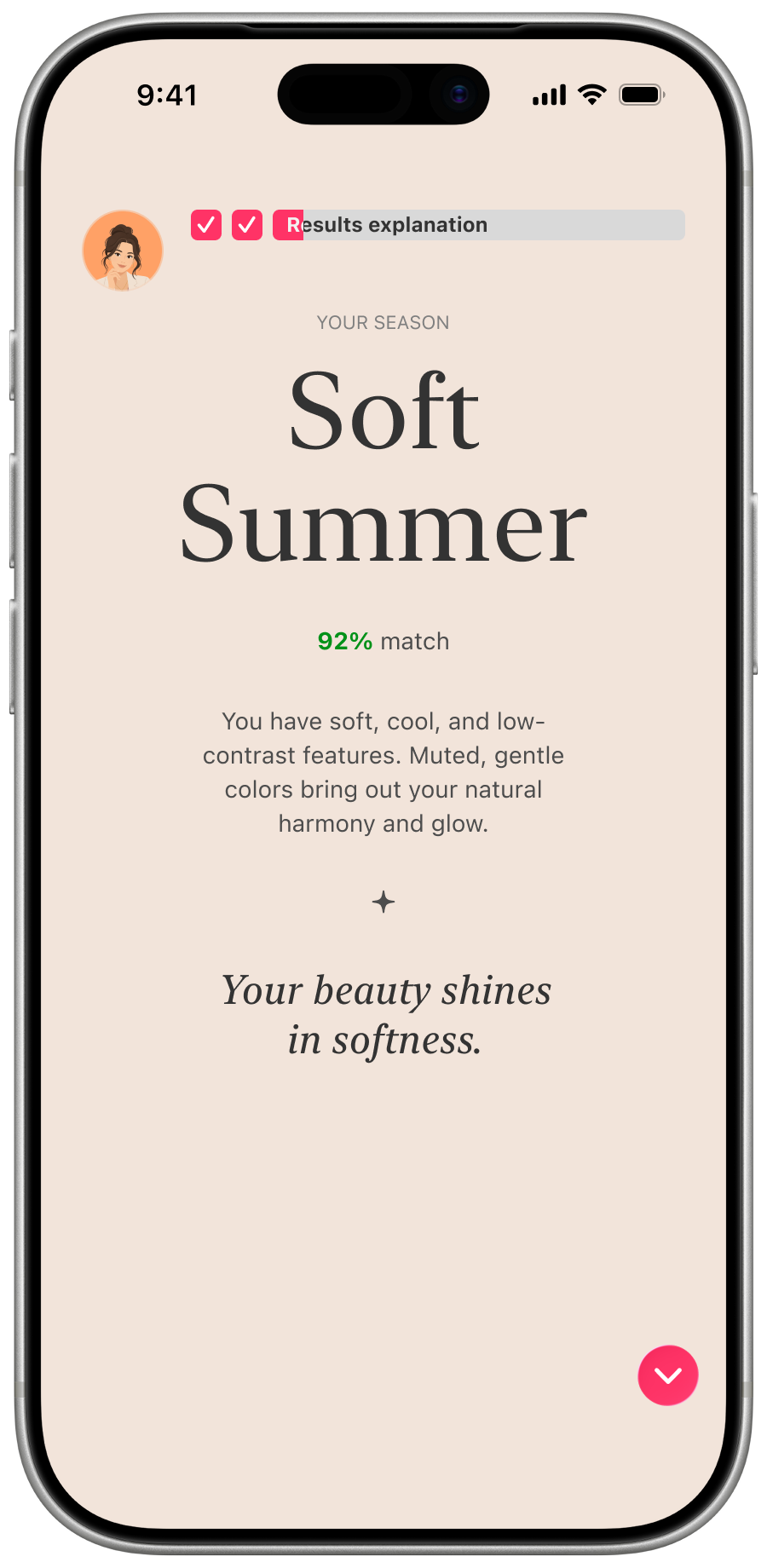 Emma color analysis app preview
